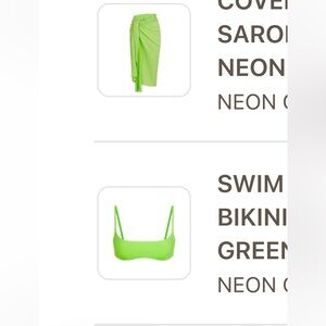 SKIMS Neon Green Bikini TOP and Sarong Set